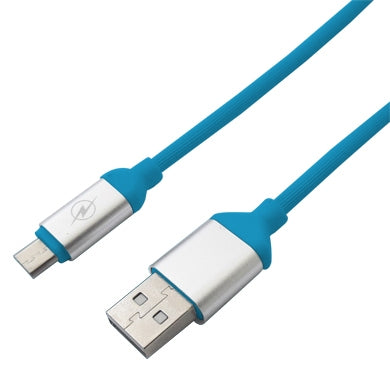 Cable USB V2.0 a Micro de PVC Texturizado BROBOTIX 161208A - 125 cms, Azul Cable USB V2.0 a Micro de PVC Texturizado BROBOTIX 161208A - 125 cms, Azul